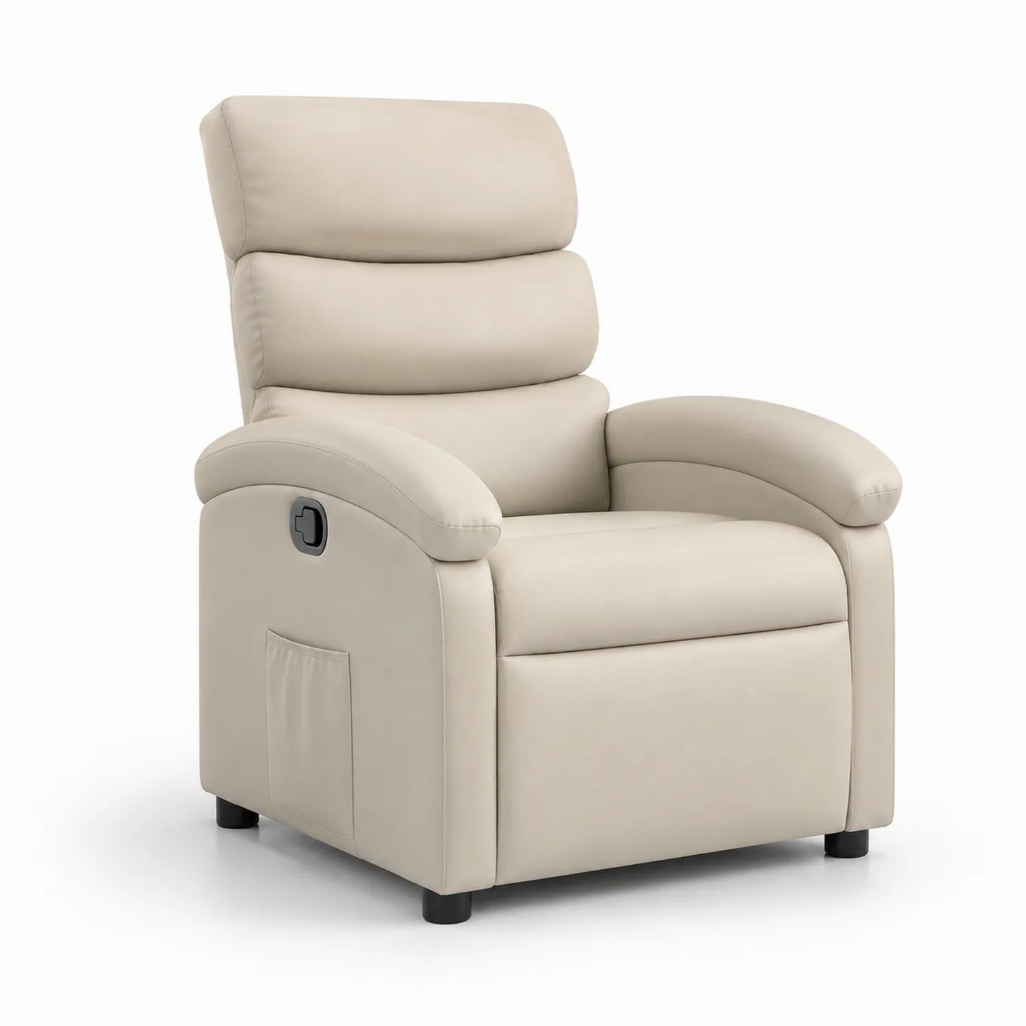 Relaxsessel aus Leder Beige mit Verstellfunktion