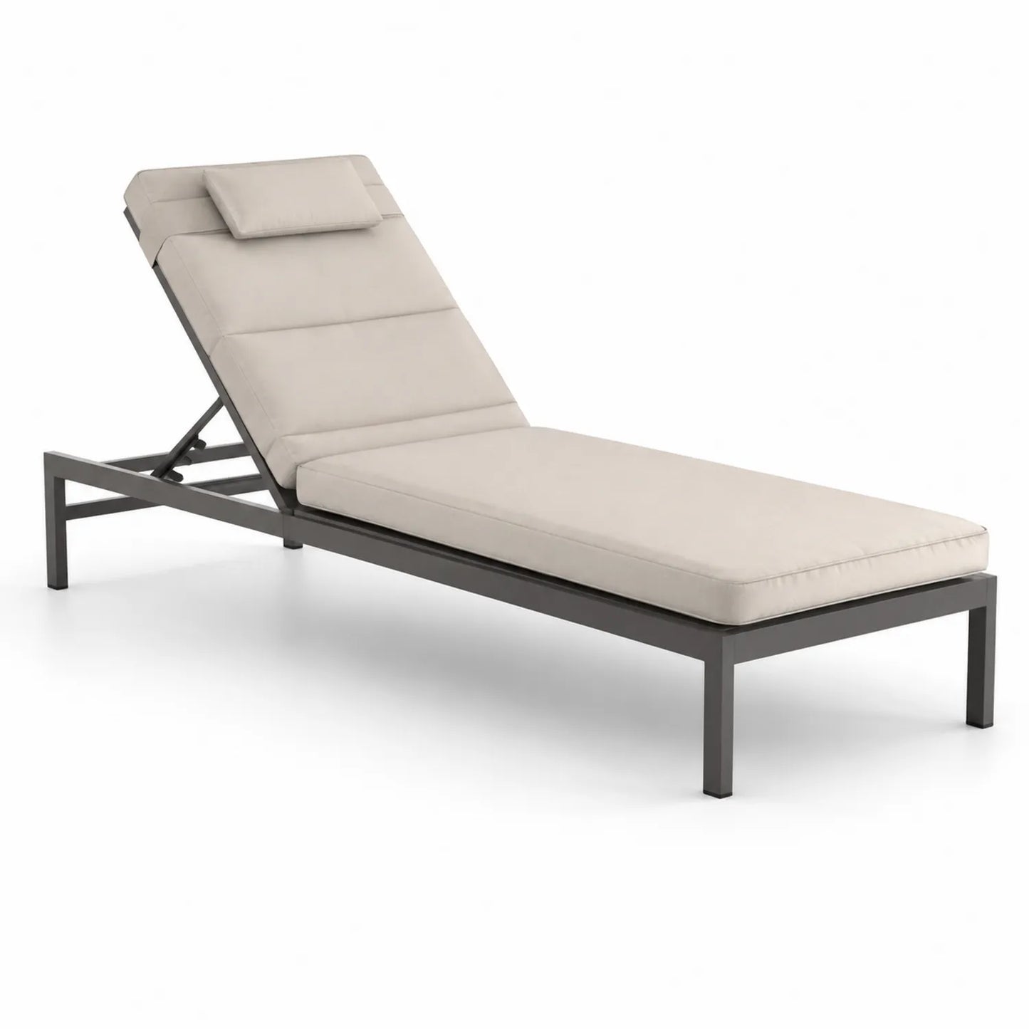 Aluminium Sonnenliege mit Polyester-Bezug Beige 200x65x35 cm