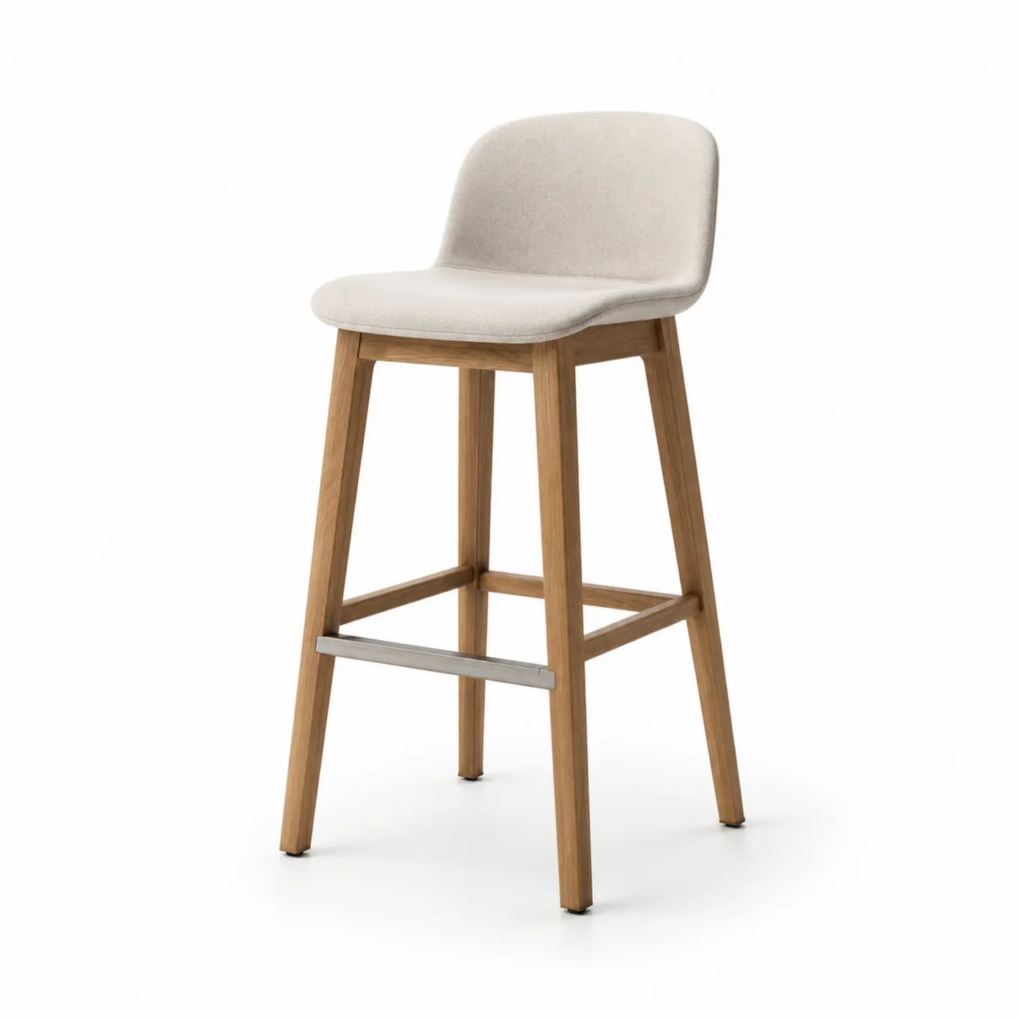 Barhocker Eiche Textilbezug Beige 108cm