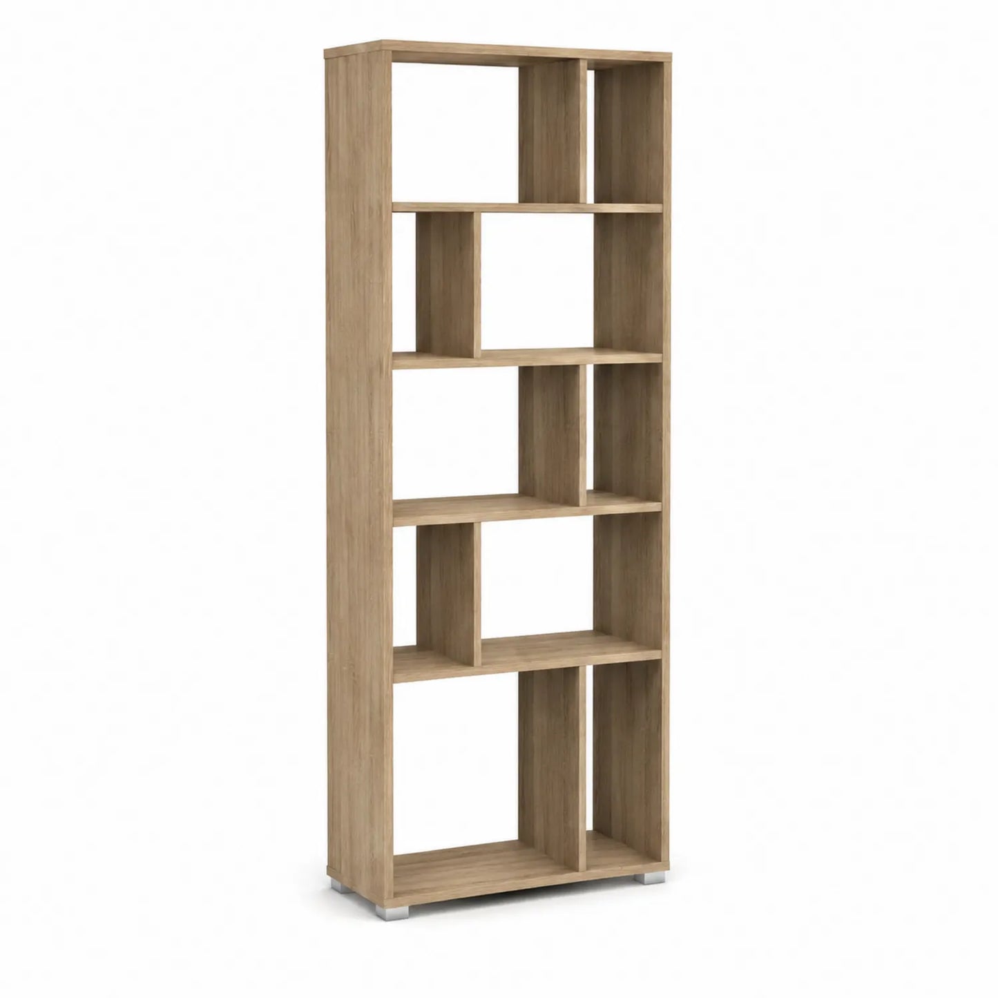 Holzregal MDF mit Eichenfurnier 6 Ebenen