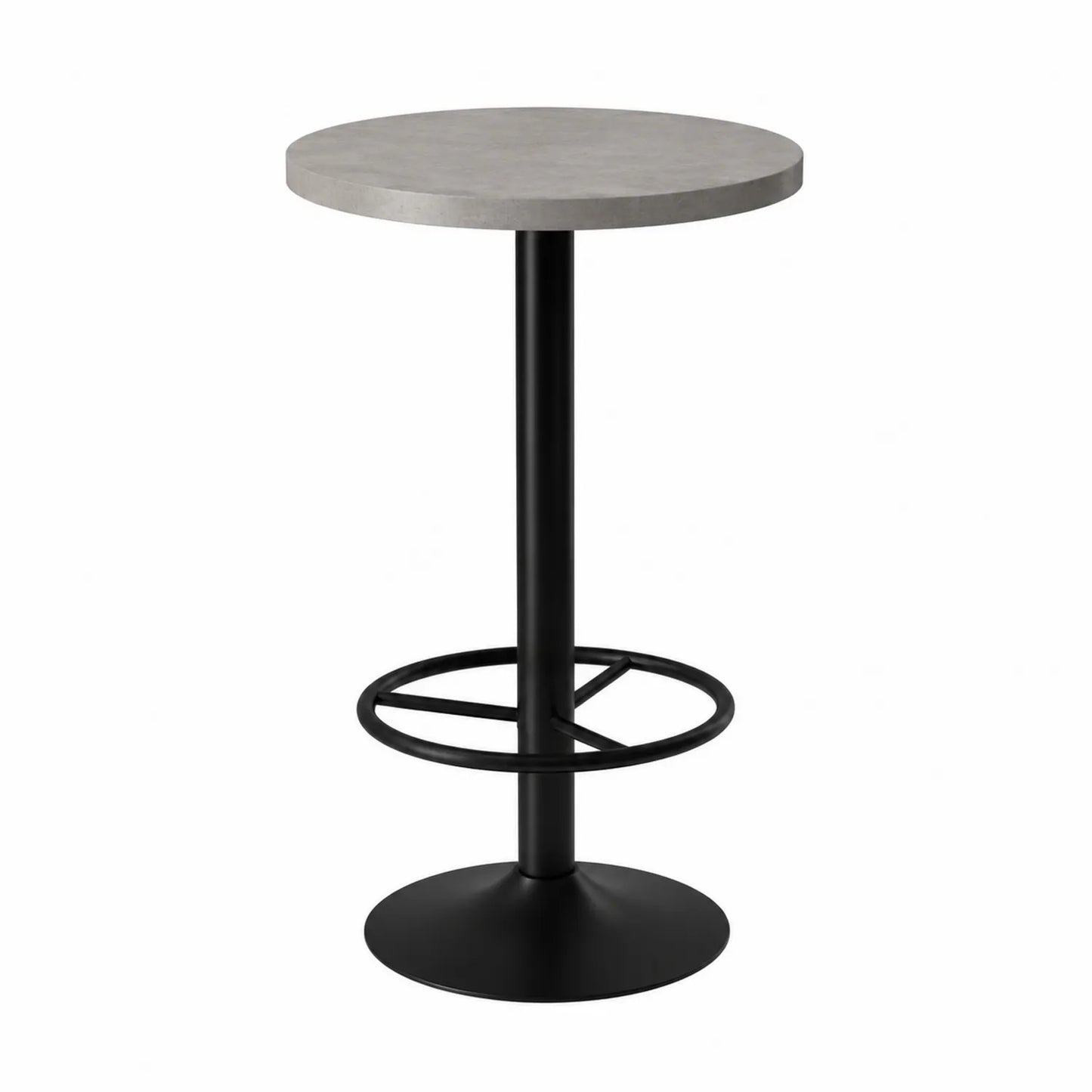 Runder Bartisch mit Betonoptik und Stahlgestell