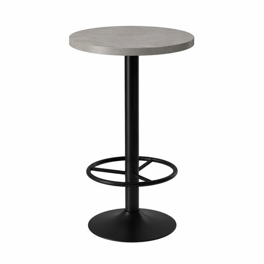 Runder Bartisch mit Betonoptik und Stahlgestell