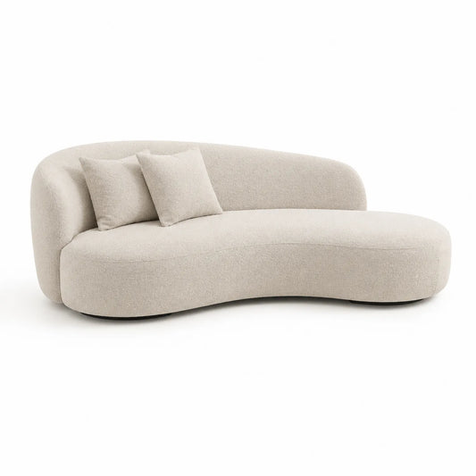 Sofa aus Polyestergewebe in Creme
