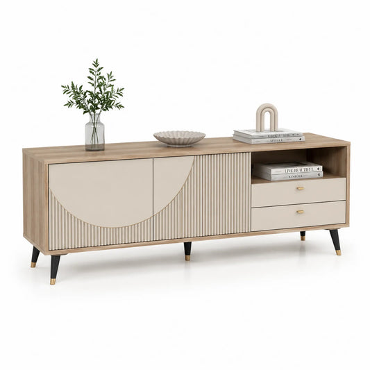 TV-Schrank Holz MDF Creme 160cm