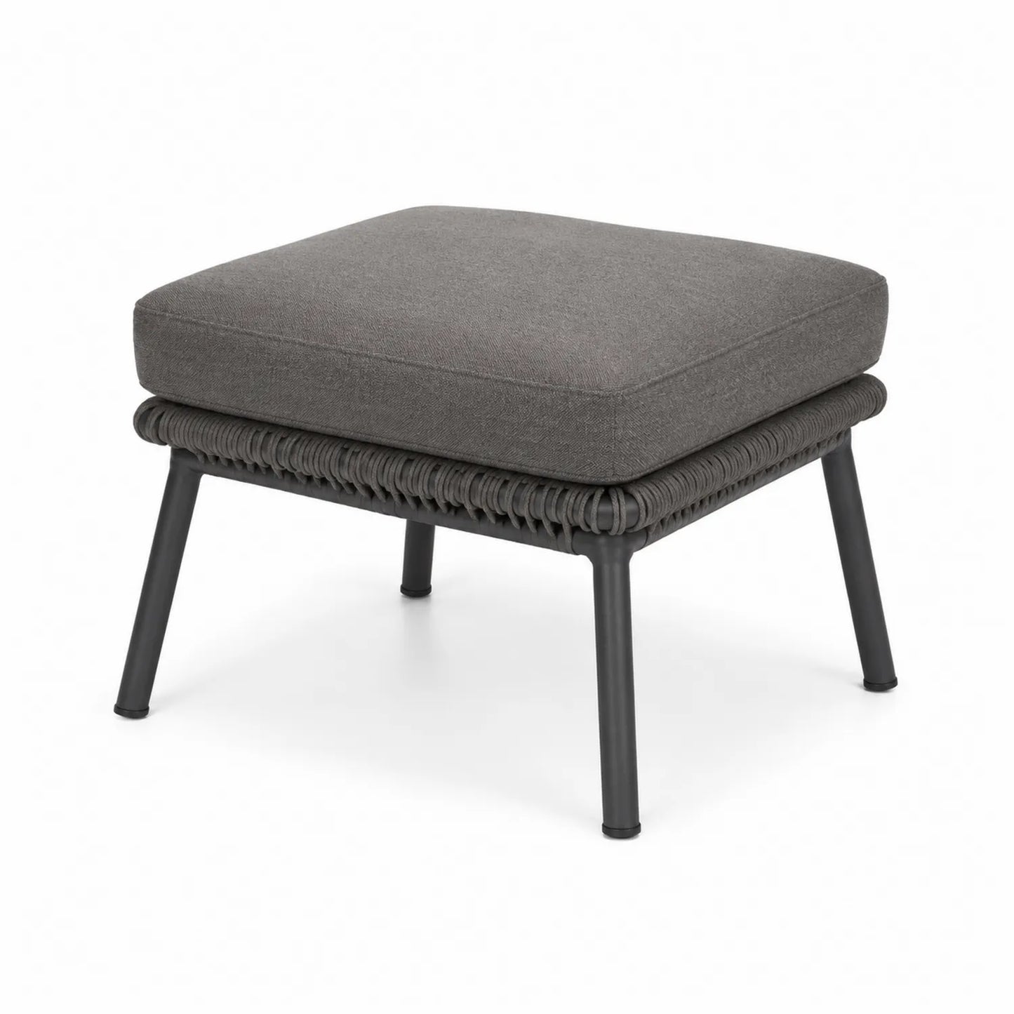 Fußhocker Aluminium Rattan Dunkelgrau 60x60x45 cm