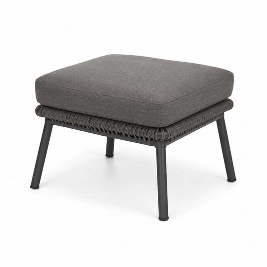 Fußhocker Aluminium Rattan Dunkelgrau 60x60x45 cm