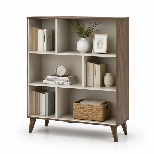 Regal MDF Weiß/Braun 120x30x160 cm