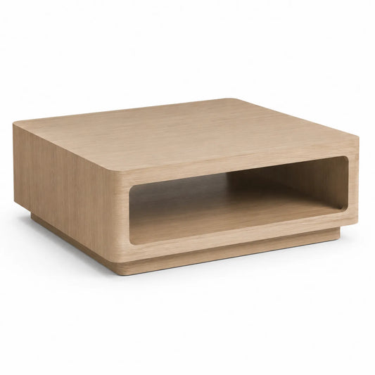 Eichenholz Couchtisch mit Regal 80x80x35cm