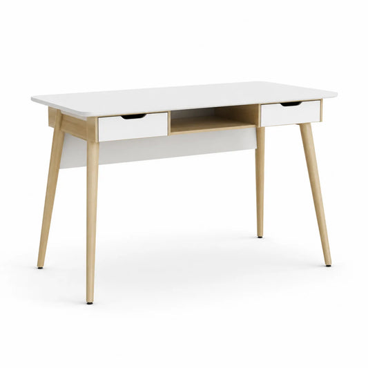 Holz Schreibtisch mit MDF 2 Schubladen 120x60x75cm