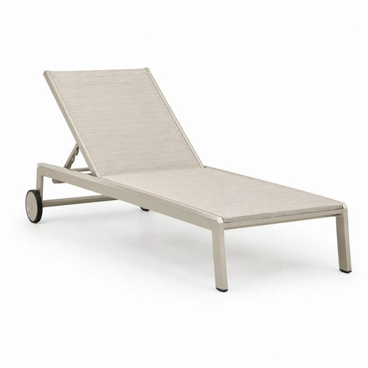 Gartenliege Aluminium Beige Textilgewebe 200 cm