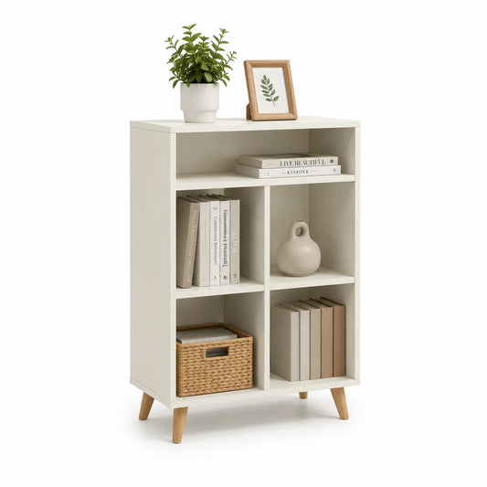 Regal mit 5 Fächern MDF Weiß 80x30x120cm