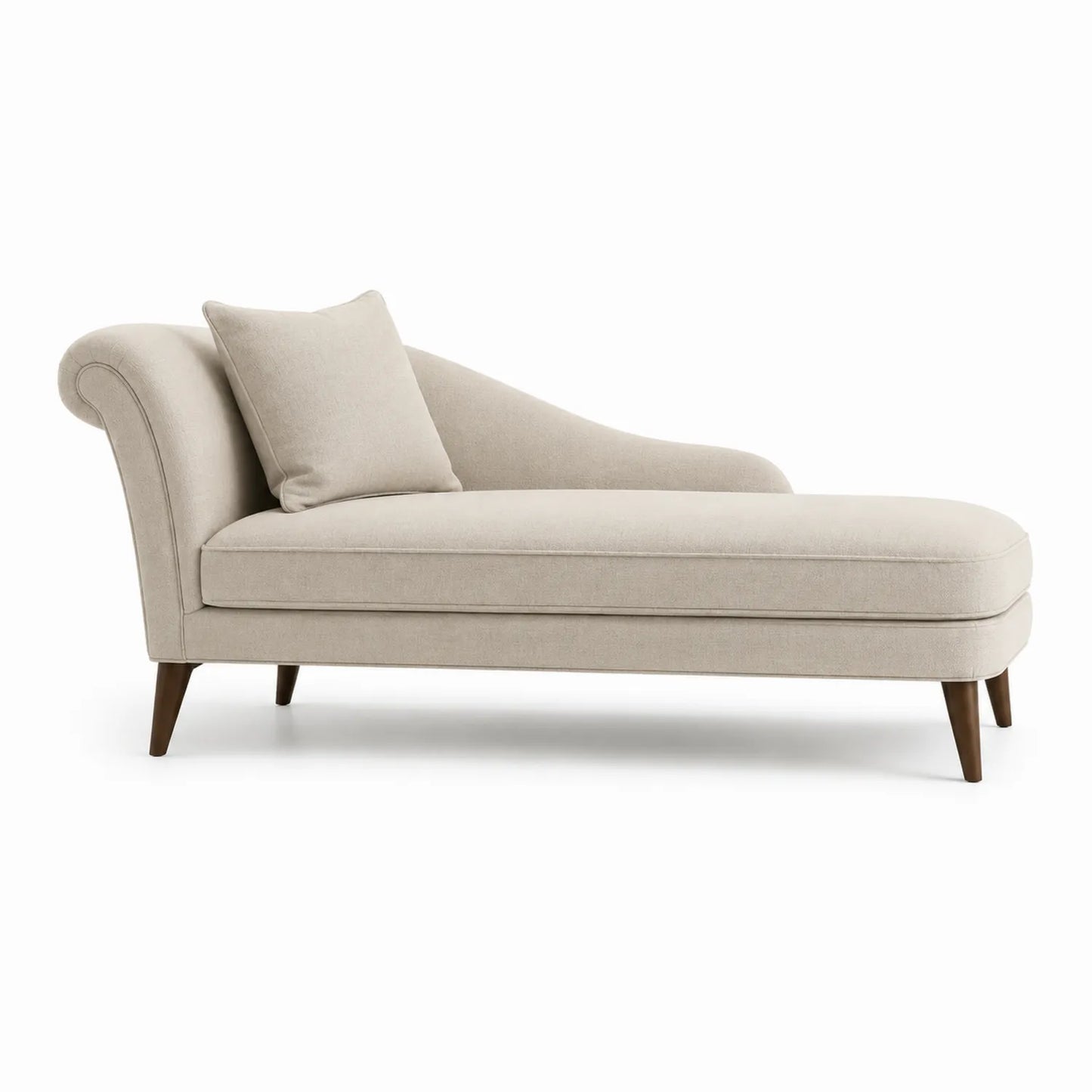 Chaiselongue aus Stoff Beige mit Kissen 180cm