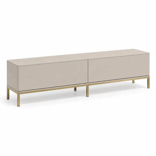 TV-Unterschrank Holzfaserplatte Metall Beige 180x40x45cm