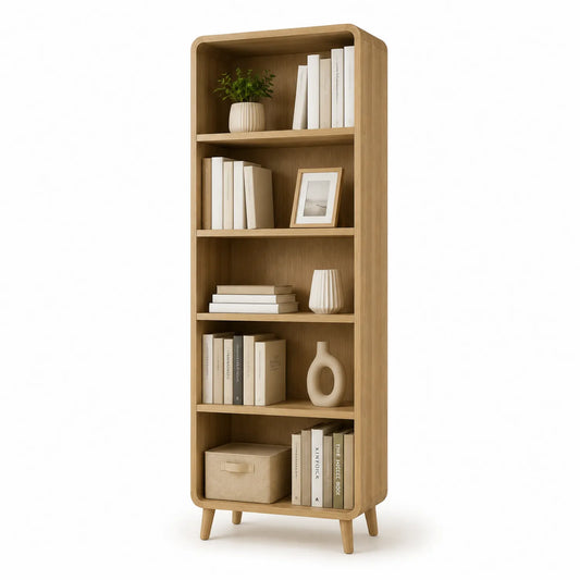 Eiche Bücherregal mit 5 Fächern, 180 cm Höhe