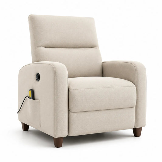 Stoffsessel mit Massagefunktion, Beige, 80x85x100 cm