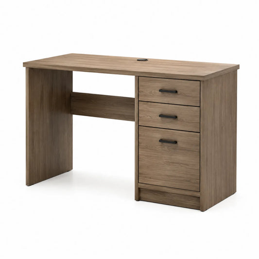 Eichenfurnier-Schreibtisch mit drei Schubladen 120x60x75 cm