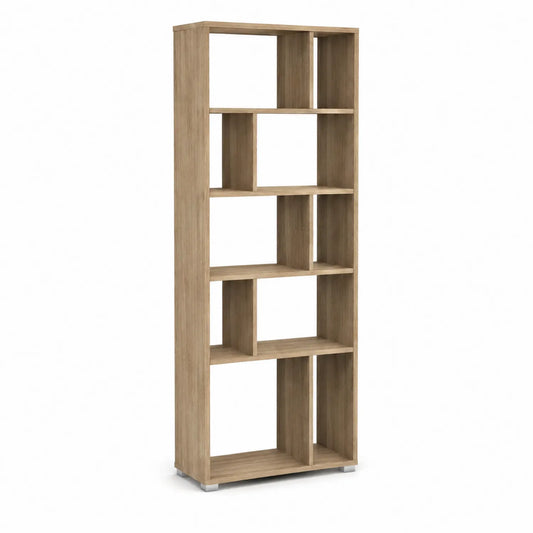 Holzregal MDF mit Eichenfurnier 6 Ebenen