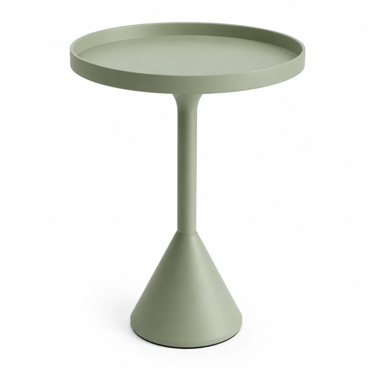 Runder Beistelltisch aus Aluminium, Salbeigrün, Ø 40 cm, Höhe 50 cm