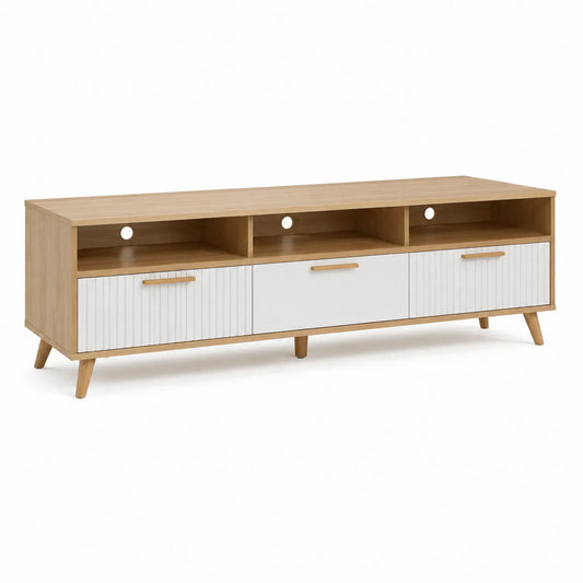 TV-Schrank Eichenfurnier Weiße Lackierung 160cm